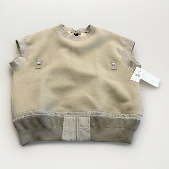 Sacai Tops - Sacai Womens Light Khaki Beige Cap Sleeve Pullover Sweater Size 2 NWT NEW $500